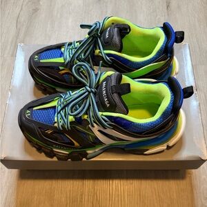 Balenciaga Track Sneakers SZ 41 US SZ 8 Neon Green and Blue Sneakers